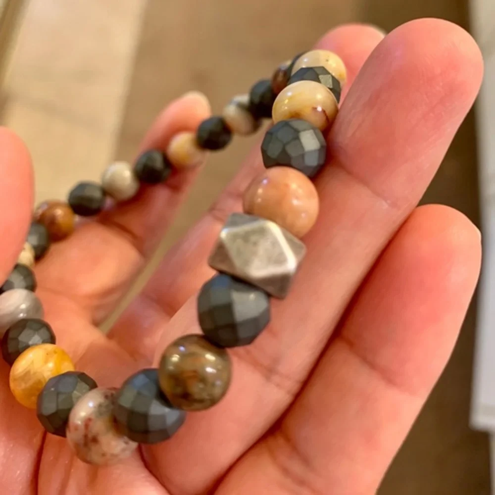 Unisex Reinforcements Stone Beaded Bracelet